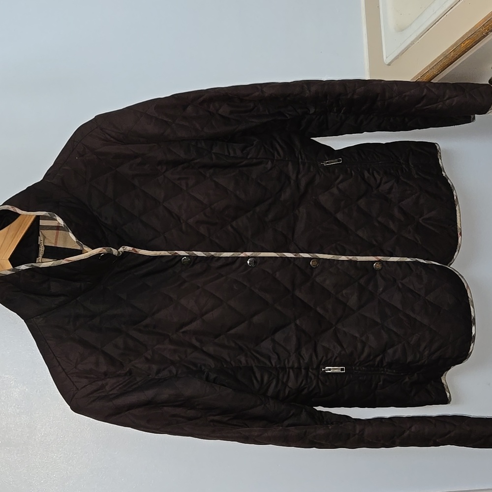 Burberry Women's Quilted Jacket - Dark Brown Size 8